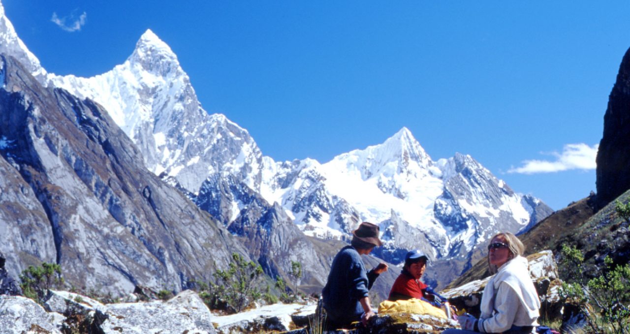 Trekkers in Cordillera Huayhuash Peru