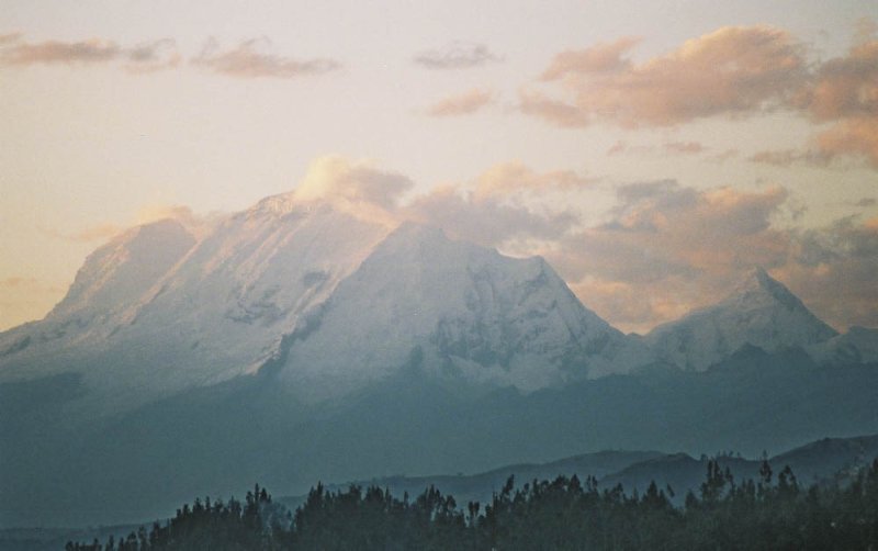sunset on huascaran huaraz peru