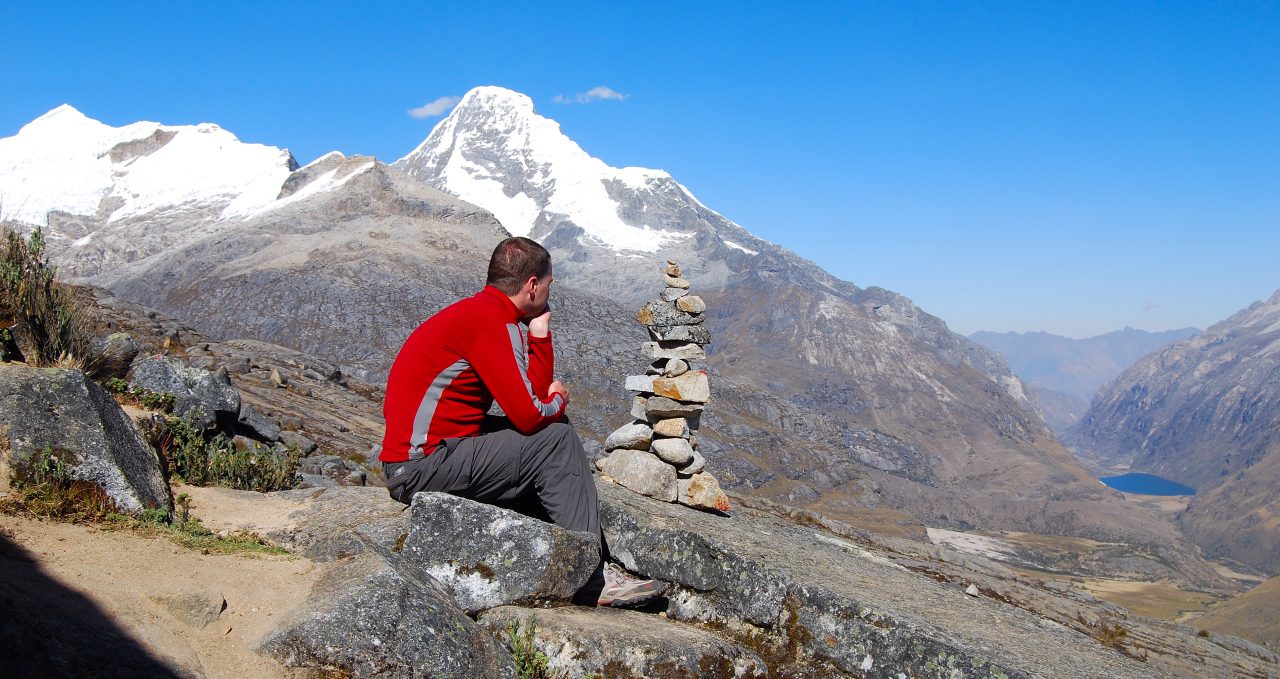 Trekker in Cordillera Blanca Peru