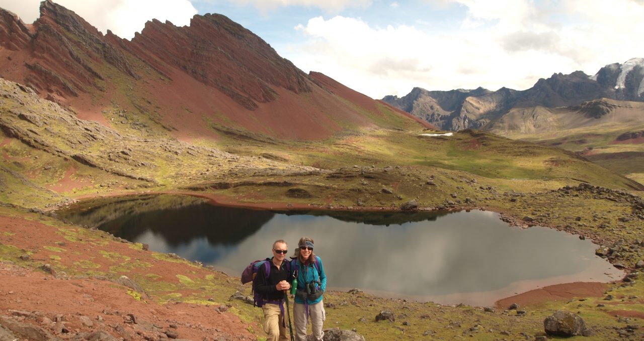 Trekkers on Ausangate lodge trek Peru