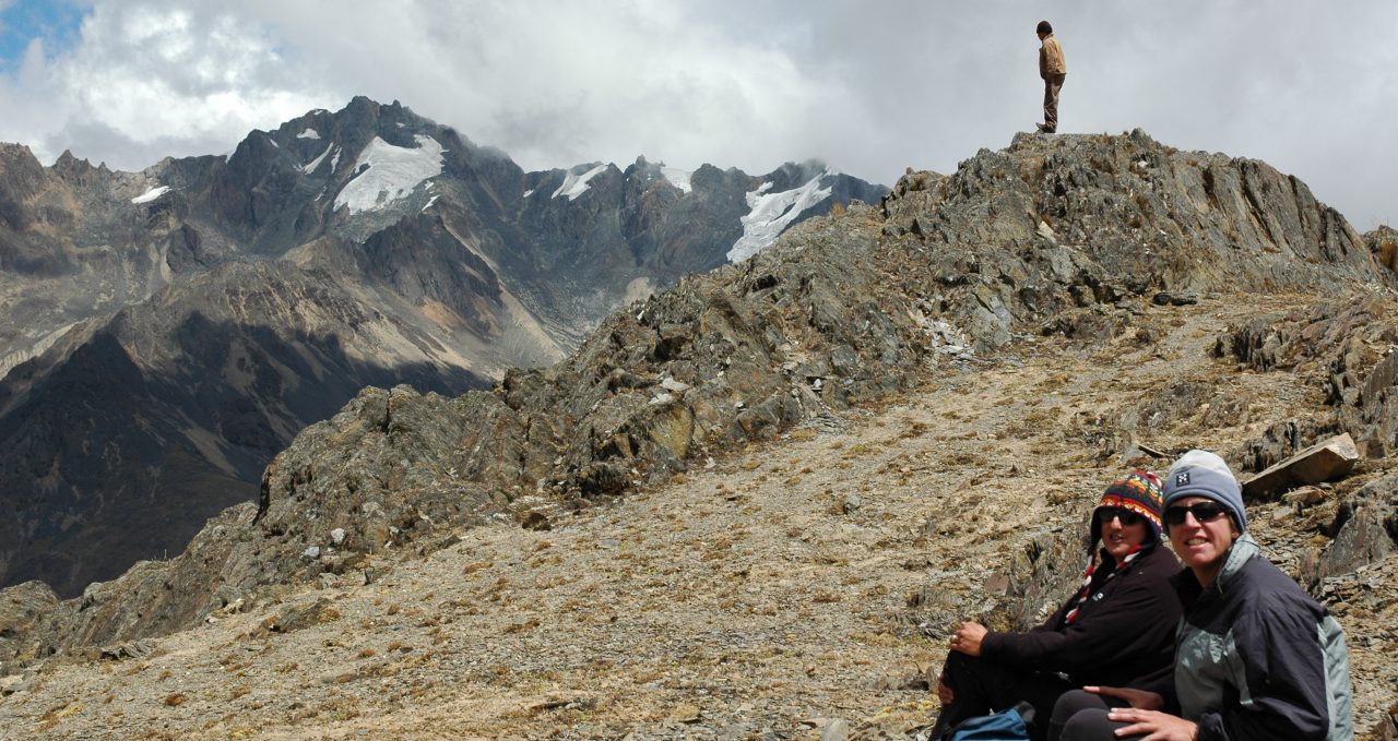 Trekkers on Pass Lares Trek Peru