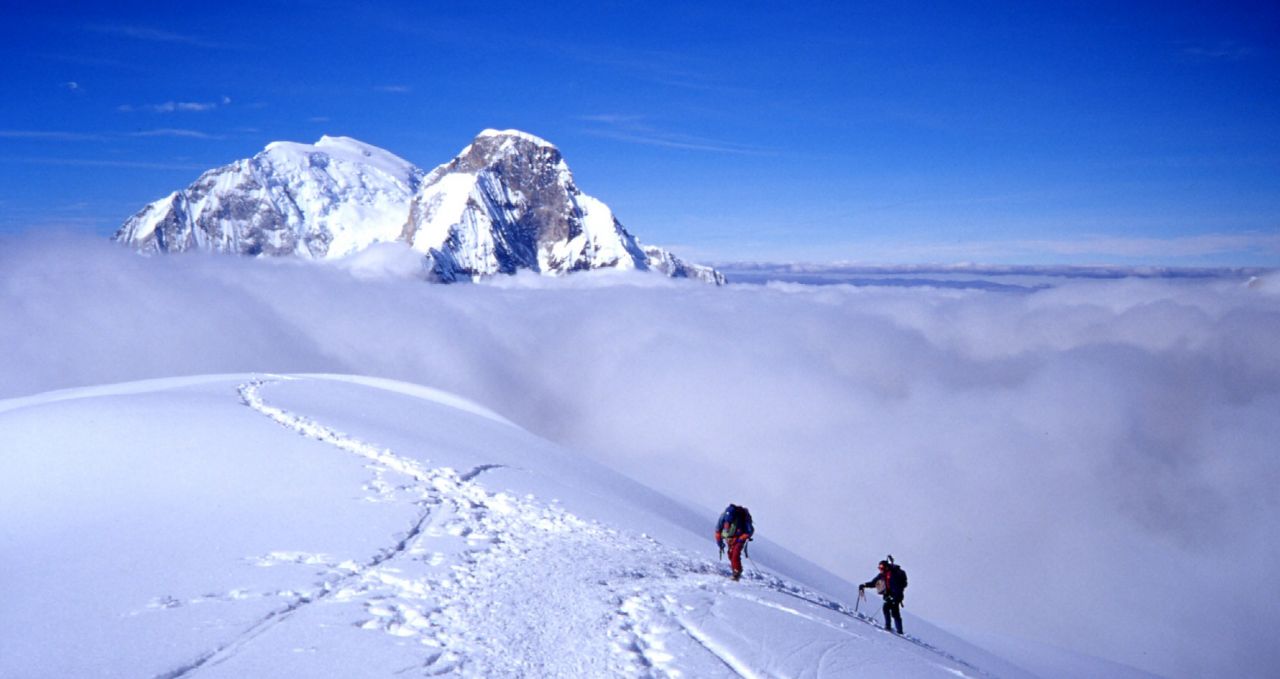 Climbers on Pisco Cordillera Blanca Peru