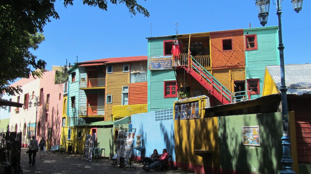 Colourful houses of the neighbourhoosof La Boca Buenos Aires