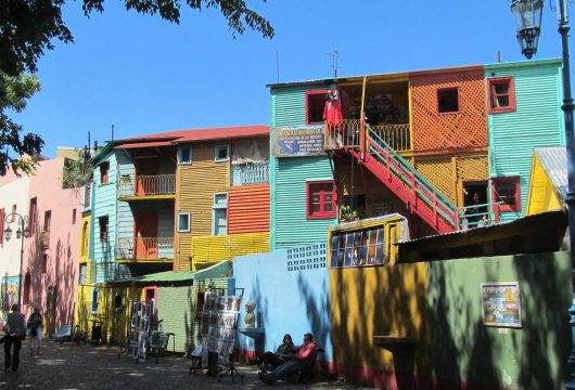 Colourful houses of the neighbourhoosof La Boca Buenos Aires