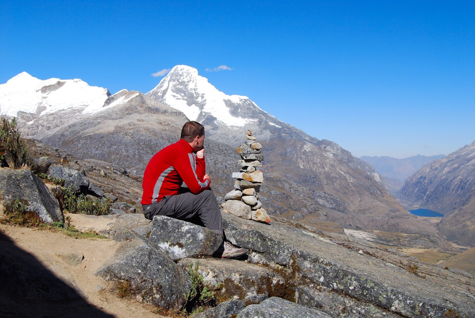 Trekker in Cordillera Blanca Peru