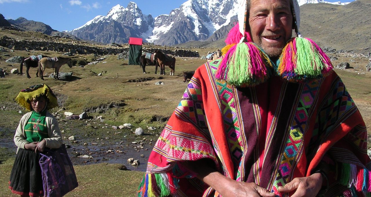 Trekker in Local Clothes Ausangate Trek Peru