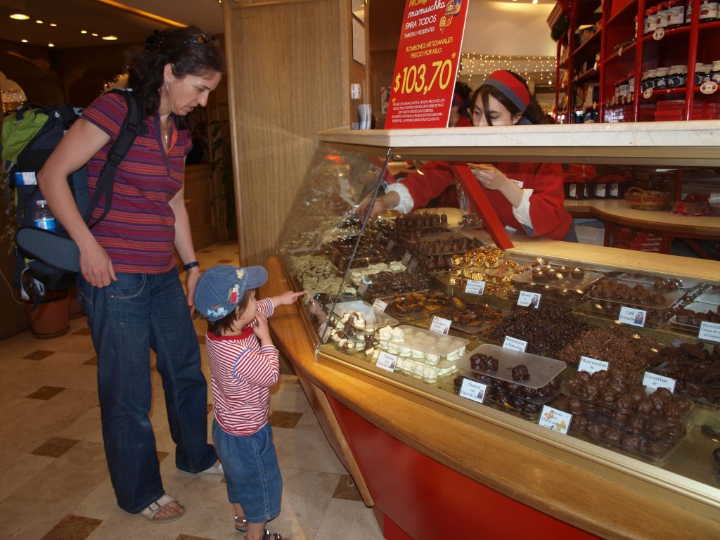Travelling Chocolate shop Family Holiday Bariloche Argentina