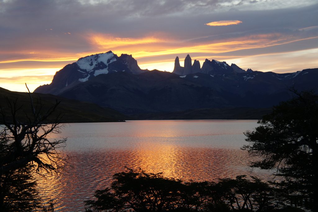Sunset over Torres del Paine Chile