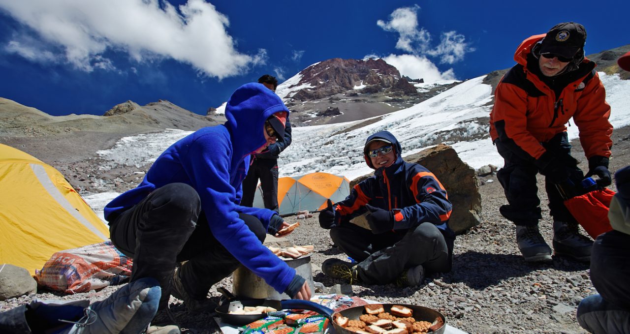 Breakfast on Aconcagua Argentina