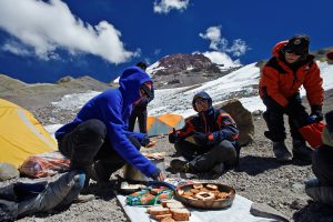 Breakfast on Aconcagua Argentina