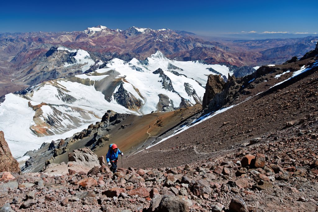 Camp 3 on vacas valley Route Aconcagua Argentina