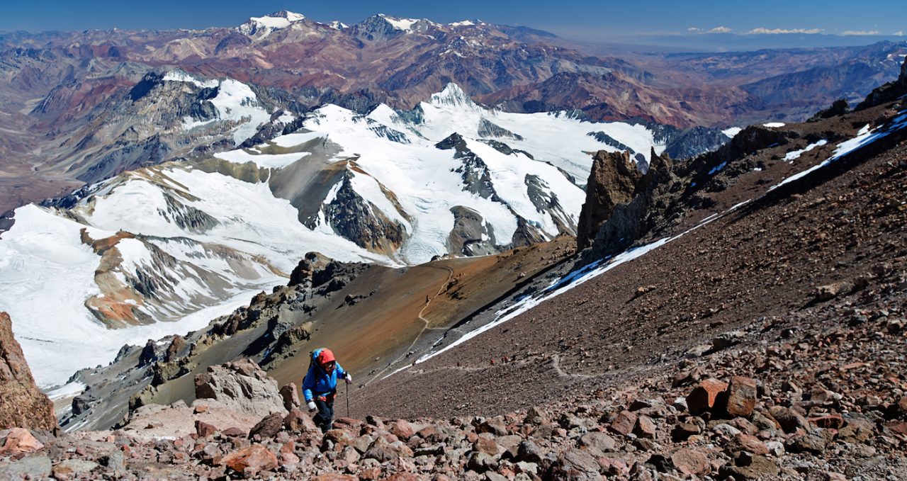 Camp 3 on vacas valley Route Aconcagua Argentina