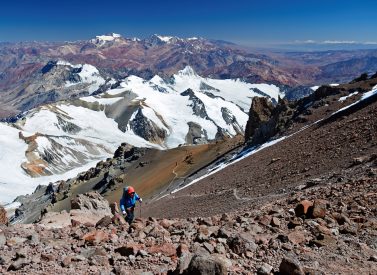 Camp 3 on vacas valley Route Aconcagua Argentina
