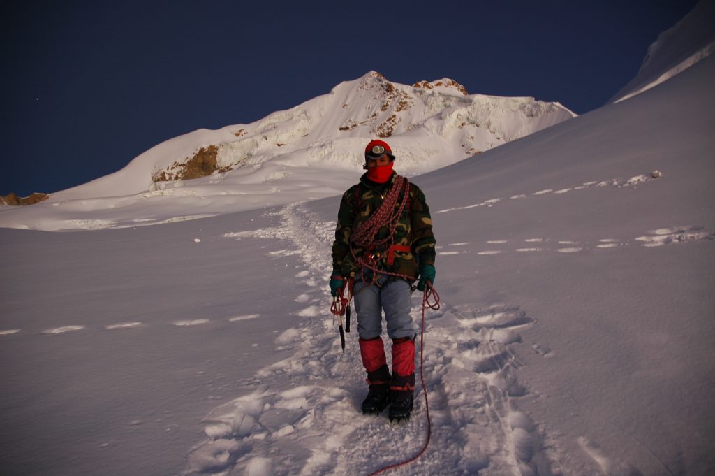 Descending Huayna Potosi Bolivia