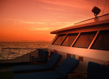 Eric sunset from deck Galapagos island cruise