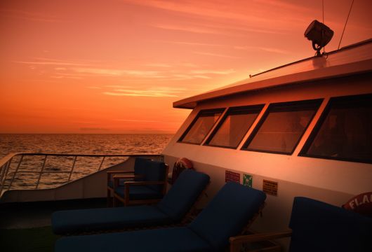 Eric sunset from deck Galapagos island cruise