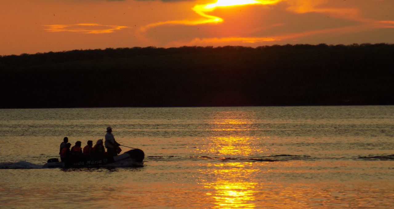 Panga ride sunset Galapagos