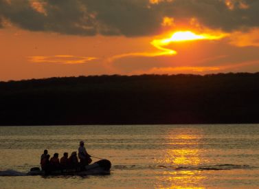Panga ride sunset Galapagos