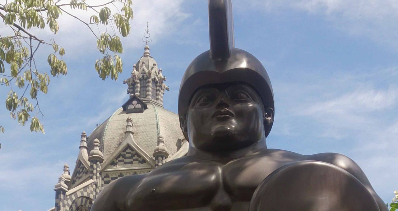 Roman soldier Botero statue Medellin Colombia