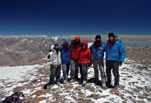 Summit climbers Aconcagua Argentina