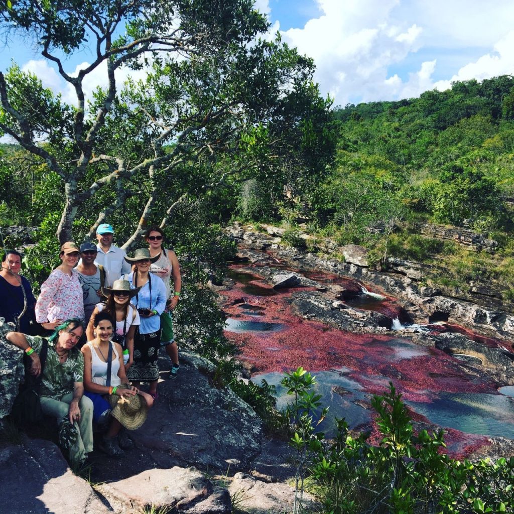 tourists at Cano Cristales Colombia