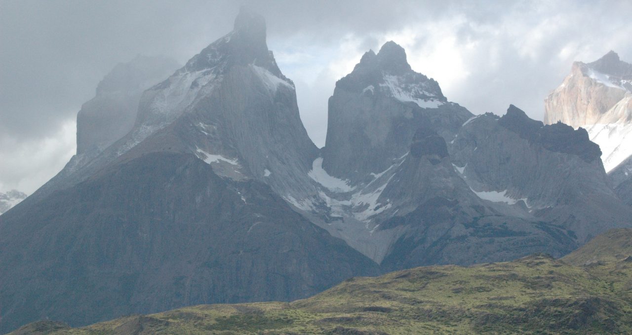 View of The Horns or Cuernos Torres del Paine Patagonia Chile
