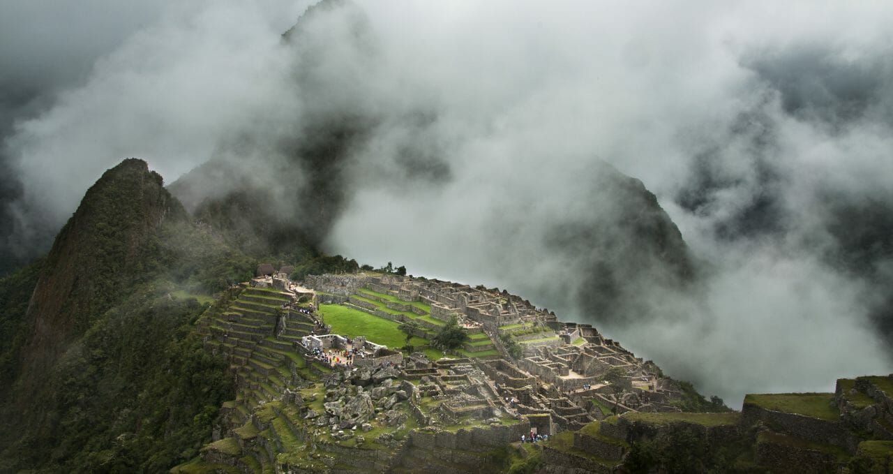 Sun and clouds Machu Piccchu Peru