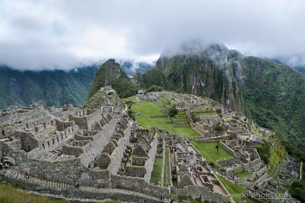 Overview plaza Machu Picchu Peru