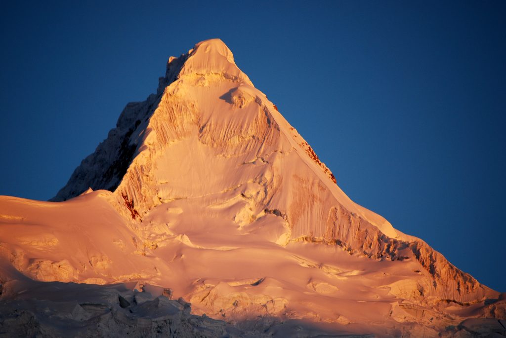 Alpamayo sun lit Cedros trek peru