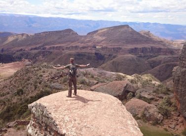 man stunning views Torotoro Bolivia