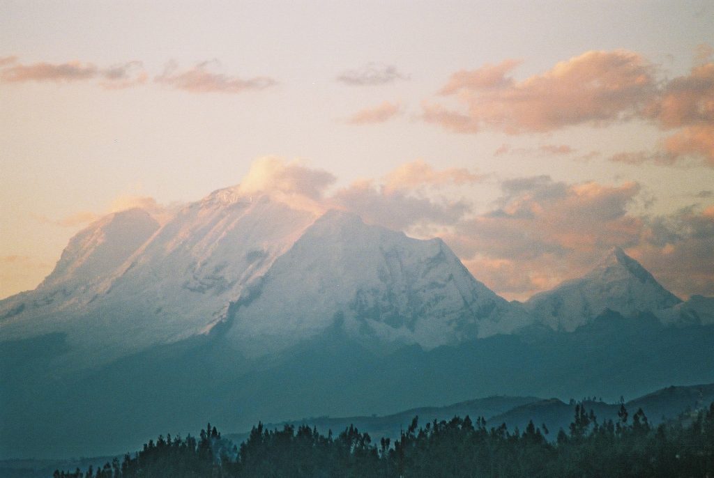 sunset on Huascaran Huaraz Peru