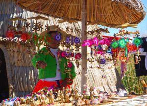 Uros crafts Titicaca peru