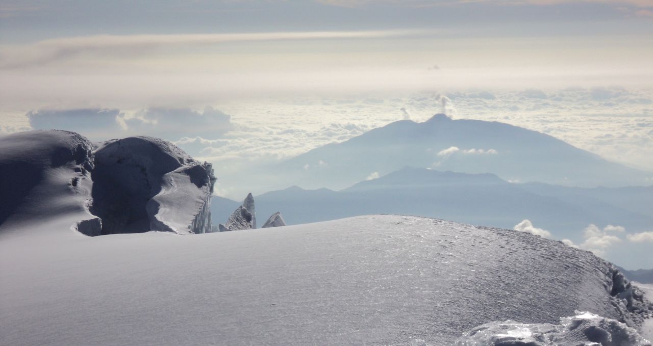 Glacier on Cayambe volcano, Ecuador