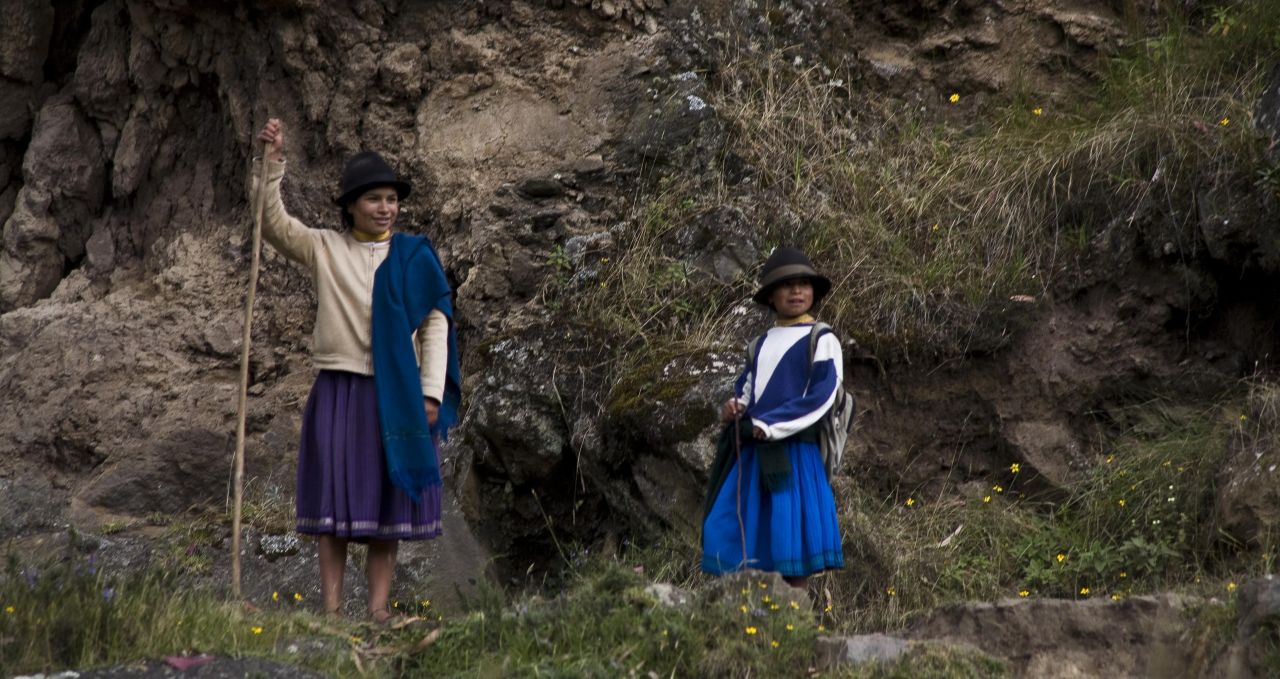 Indigenous people shepherds Ecuador