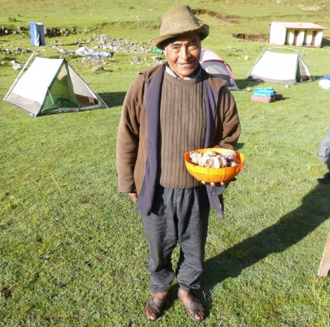 local crops Moon temple trek Peru