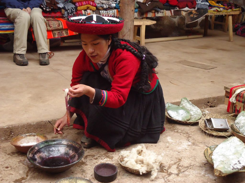 Sacred Valley weaving dyeing Peru