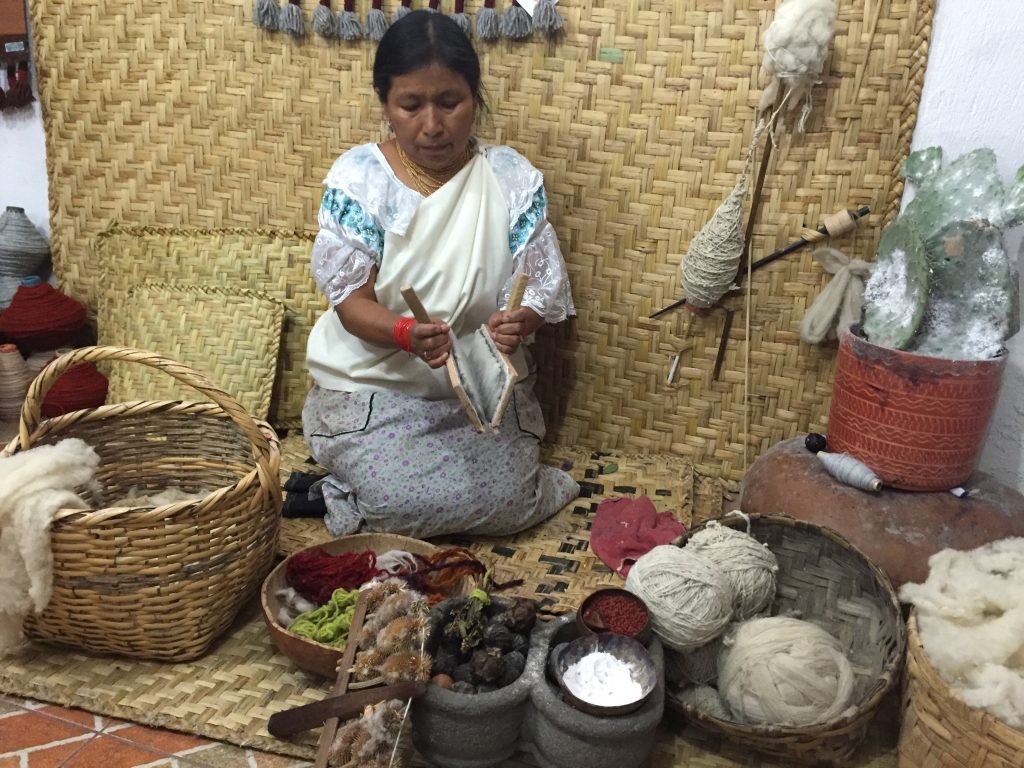 Traditional weavers Otavalo Ecuador