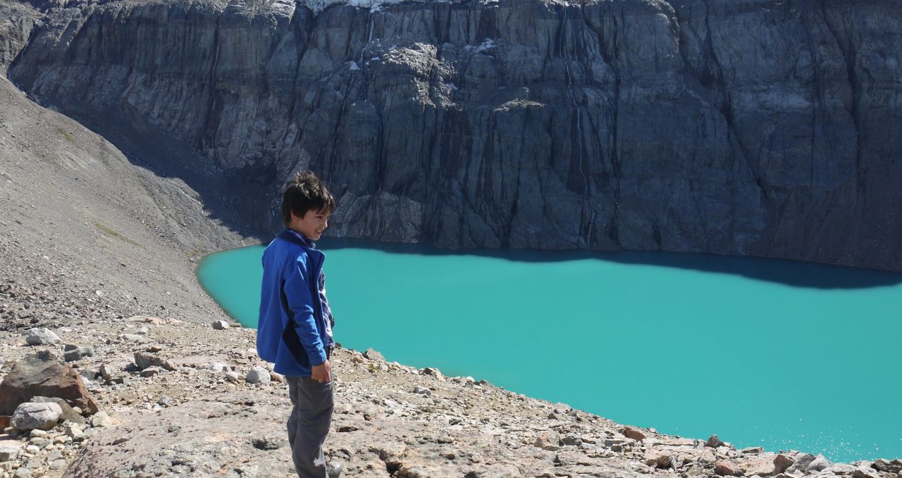 family trekking cerro-castillo-lake-chile