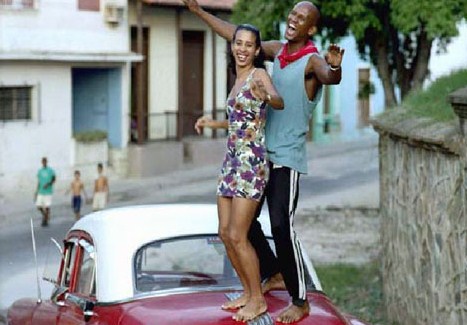 Havana dancing on a car Cuba