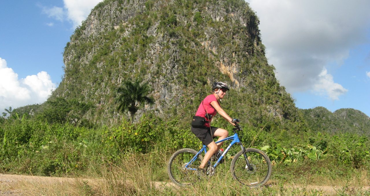 Cycle past hill Cuba