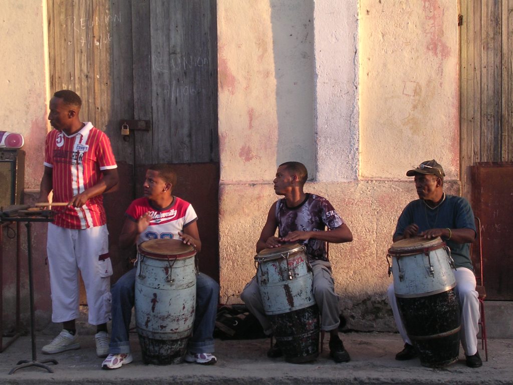 Street drummers Cuba