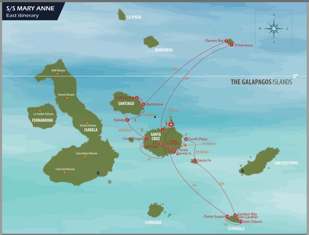 mary anne east itinerary galapagos