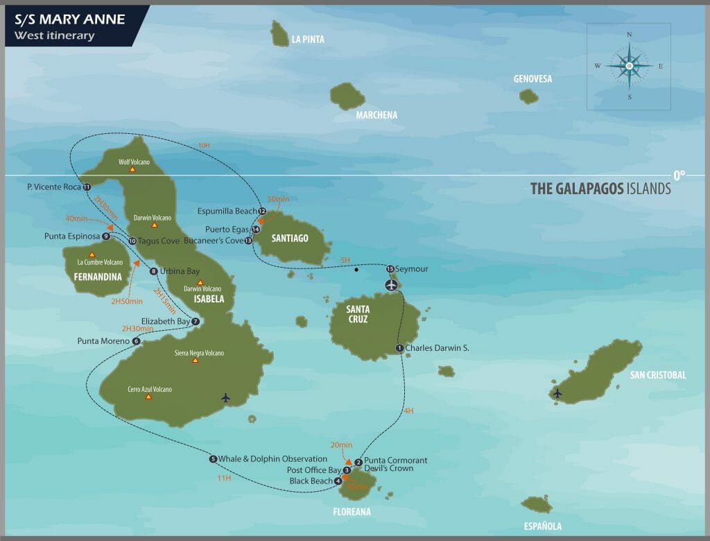 mary anne west itinerary galapagos