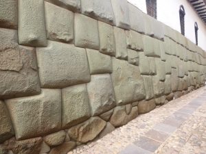 Inca stonework wall Cusco Peru
