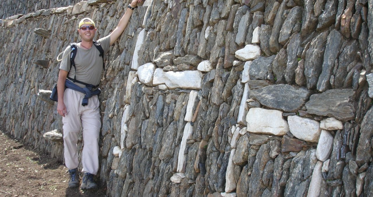 Choquequirao llama wall, Peru