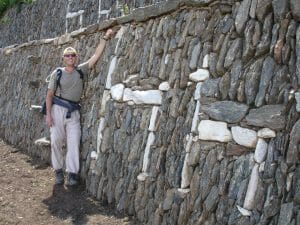 Choquequirao llama wall, Peru