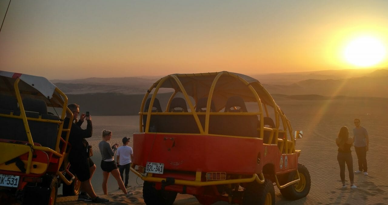 Dune sunset buggy Huacachina Peru