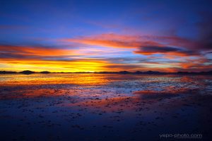 El Salar de Uyuni evening reflections Bolivia