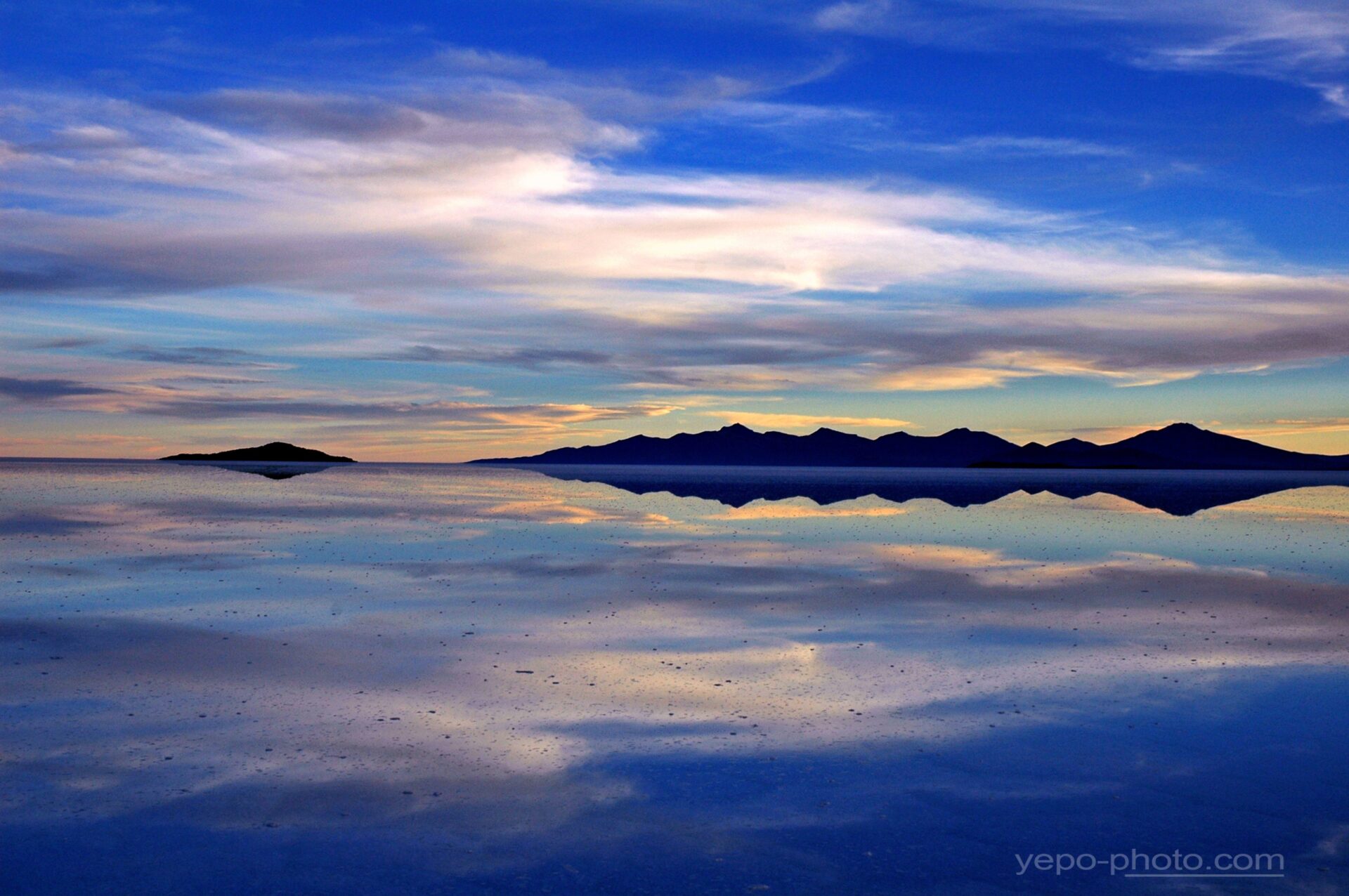 El Salar de Uyuni reflections evening Bolivia Andean Trails