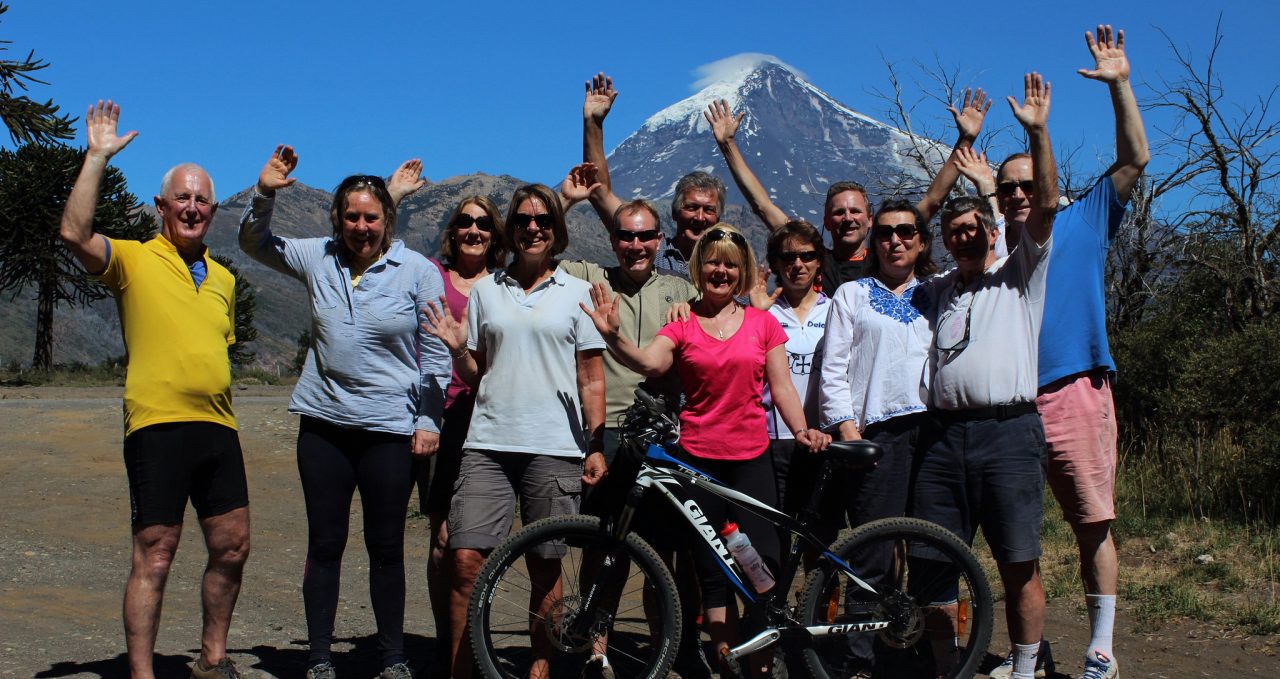 Group cycling shot, Patagonia